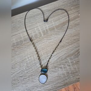 Silpada Elegant Blue and Silver Pendant‎ Necklace Sterling Silver